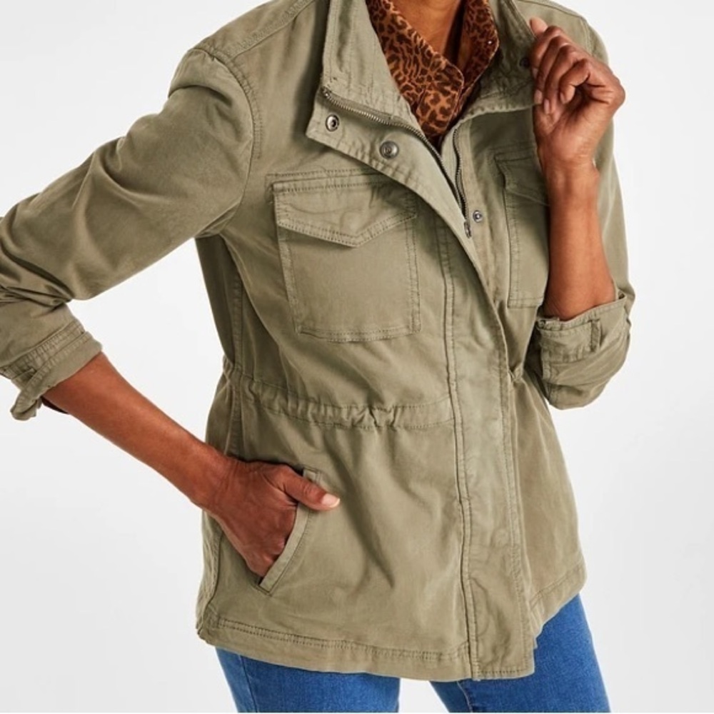 Style & Co. Olive Utility Jacket for Women